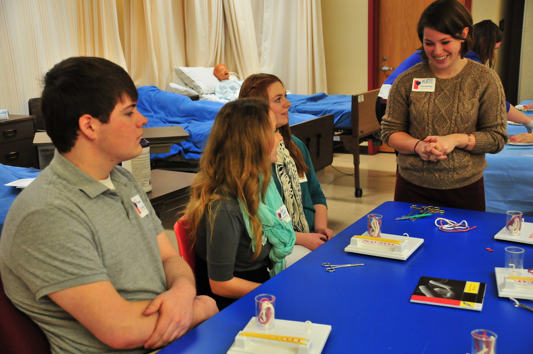 members of the une's school of community and population health participate in a training exercise